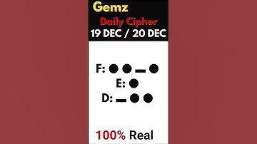 Gemz Daily Cipher Morse Code 19 DEC & 20 DEC 2024 | Unlock Today’s Code & Rewards!