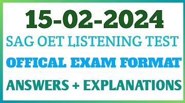 OET LISTENING EXAM ORIENTED TASK 07 | OET LISTENING TEST | SAG OET LISTENING