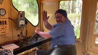 Riding in the cab of the V2 Diesel Engine at the Don River Railway.