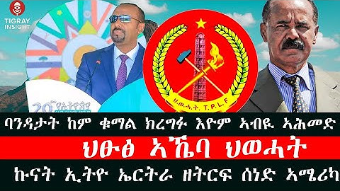 Tigray insight ህፁፅ ኣኼባ ህወሓት /ባንዳታት ከም ቁማል ክረግፉ እዮም ኣብዪ ኣሕመድ / ኩናት ኢትዮ ኤርትራ ዘትርፍ ሰነድ ኣሜሪካ