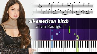 Video thumbnail of "Olivia Rodrigo - all-american bitch - Piano Tutorial with Sheet Music"