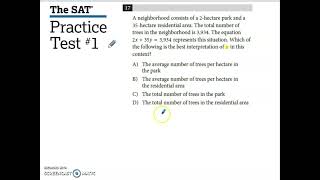 SAT Practice Test 1 Math Module 1 Problem 17