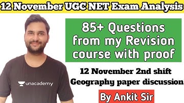 November 2020 UGC NET(Geography) Exam analysis || By Ankit Sir