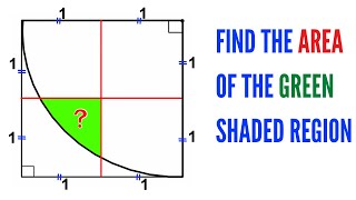 Can you find the area of the Green shaded region? | (Quarter circle in a square) | #math  #maths