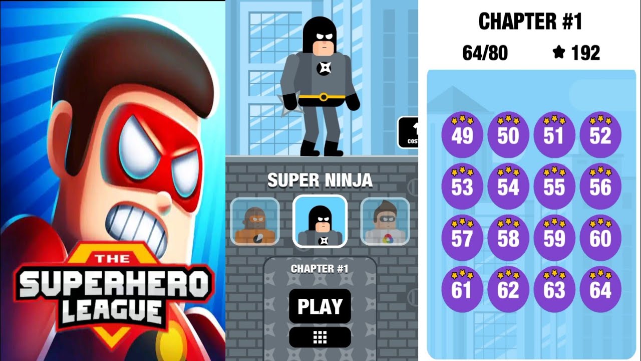 The Superhero League Super Ninja Chapter 1 Level 49-64 | 3 Stars Guide