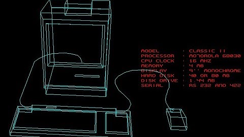 3D Demo (1992) - Early Color Macintosh functionality demo of Interactive wire-frame models w/ music