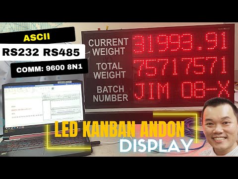 RS232 | RS485 | ASCII Text Serial | RTU Modbus | Industrial LED #Electronic #Andon #Kanban #Display