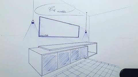 How to Draw a TV Room in Two - Point Perspective.