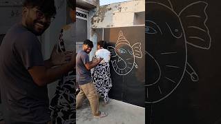 Brother Sister Fight 🎨 5+S Se Banaya Adbhut Ganesha#GaneshaDrawing #BrotherVsSister#shorts #art
