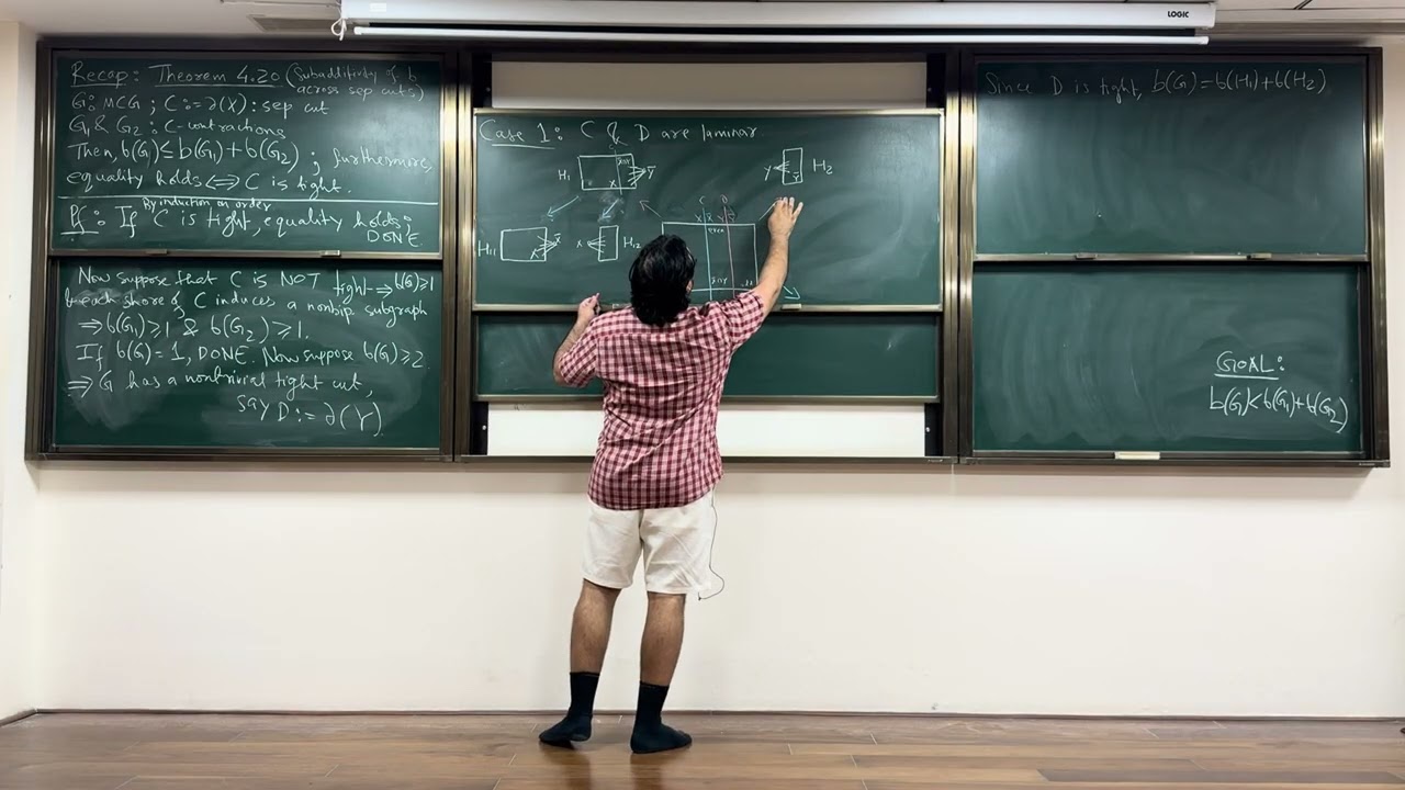 Matching Theory Lecture-9 Part-I: Subadditivity of b (no. of bricks) across separating cuts & proof