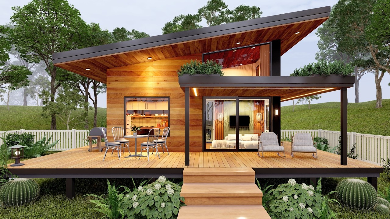 (4x7 Meters) Small House - Two Bedroom (13'x23') - Inside an Tiny House with Everything You Need.