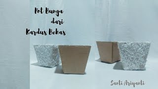 Part 1 membuat POT BUNGA dari kardus bekas-Ide kreatif kardus-make flower pots from used cardboard