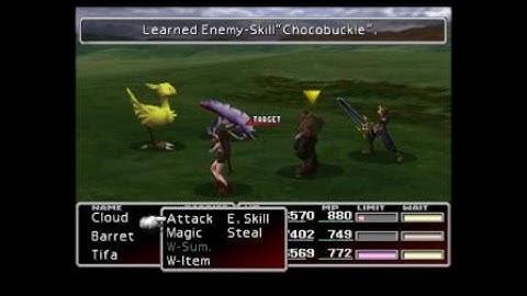 FF7 Enemy Skill Learning Chocobuckle
