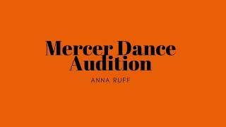 Anna Ruff Mercer Dance Auditions