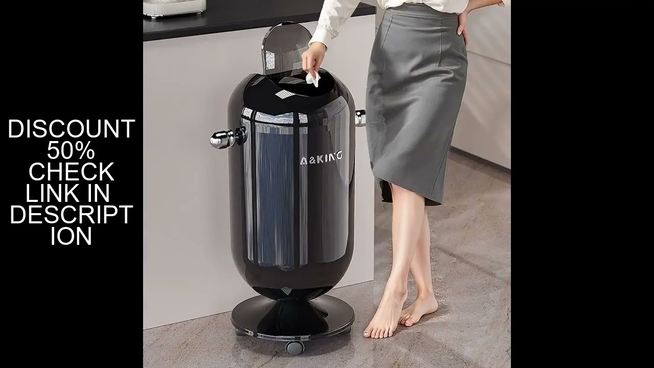 Luxury Trash Can Plastic Recycling Kitchen Trash Bin Large Capacity Litter Bins Round Dustbin Wasteb
