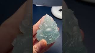 翡翠吊墜丨十秒記錄天空藍財神起貨過程！ #翡翠#jade#翡翠吊墜#翡翠掛件 ​​​#翡翠雕刻