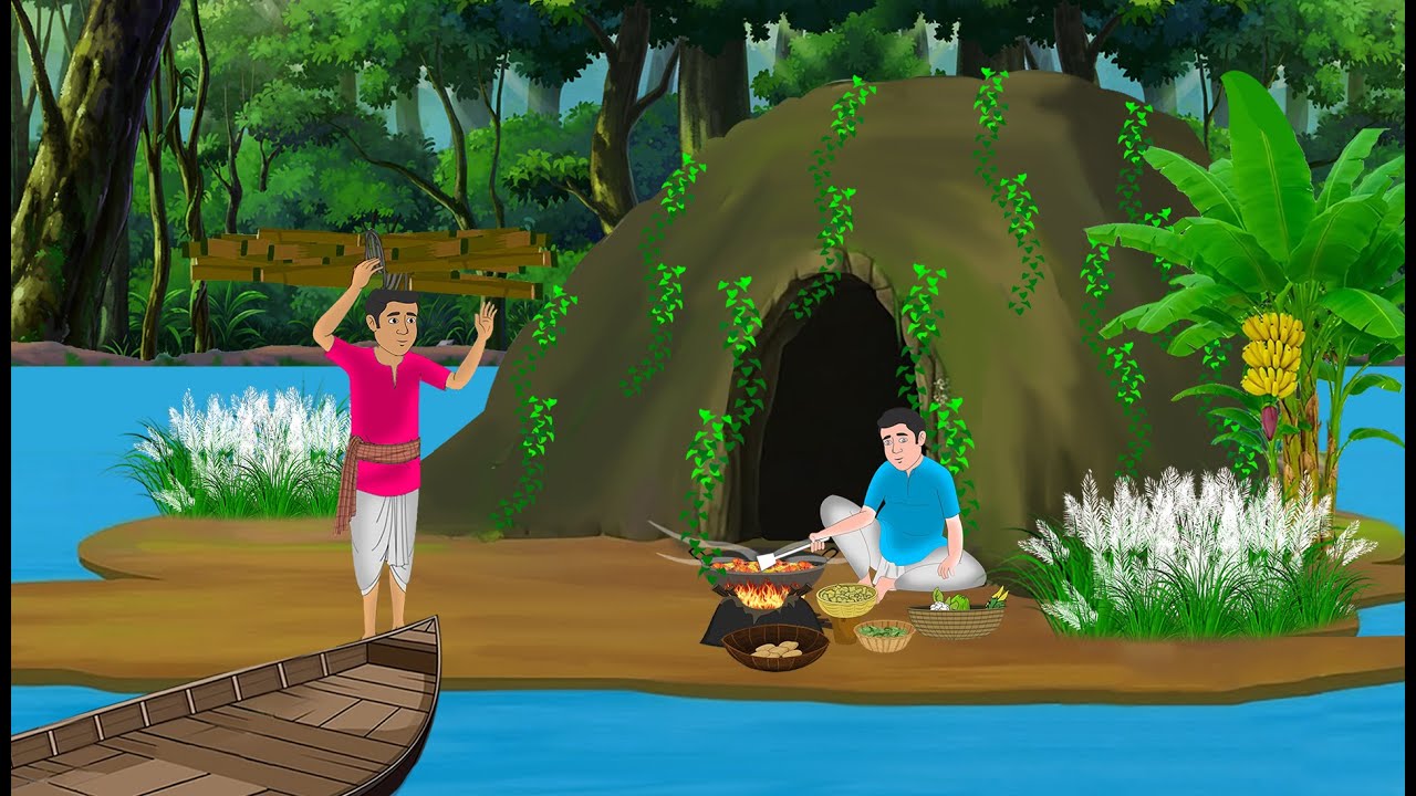 नदी के बीच में जुड़वां भाइयों का घर | Hindi Story | Hindi Kahaniya | Moral Stories | cartoon story