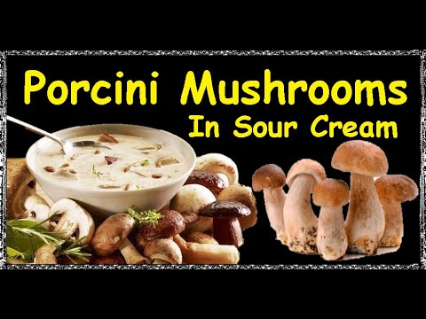 Video: Recipe: Fried Porcini Mushrooms In Sour Cream On RussianFood.com