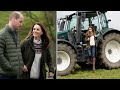 Duke and Duchess of Cambridge drive tractors on family farm visit