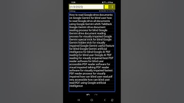 Gemini talking AI PDF reader for blind Cloud PDF document reading very accessible using AI