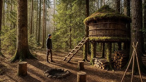 I Built a UNIQUE Treehouse on Stilts for Survival