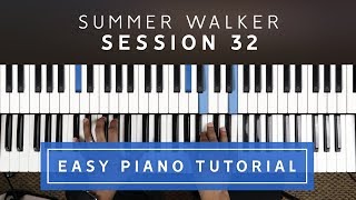 Summer Walker - Session 32 EASY PIANO TUTORIAL chords