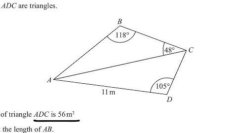 Sine rule, Cosine rule and the area of a triangle using Trigonometry