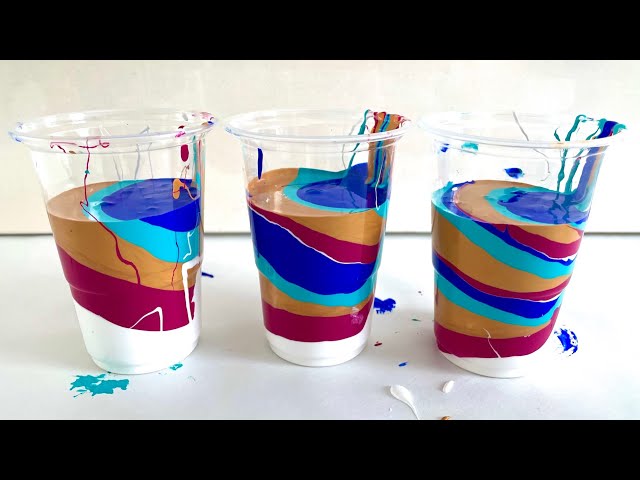 How does layering the cup influence a STRAIGHT POUR? SURPRISING results,  acrylic pour, fluid art 