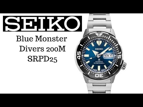 Seiko Automatic Prospex Monster Blue Dial Divers 200M SRPD25 Unboxing