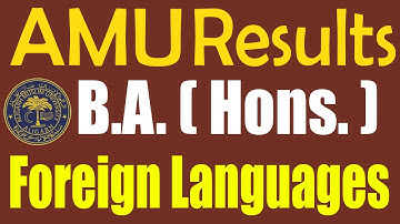 AMU BA Hons Foreign Languages Results