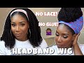YOU NEED THIS HEADBAND WIG! 🔥| NO LACE! NO GLUE! 😱 | BEGINNER FRIENDLY WIG INSTALL ft.CurlsCurls