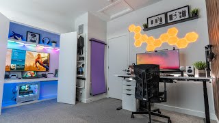My Home Office Tour! (2023) | Productivity Desk Setup + Hidden Gaming Setup screenshot 1
