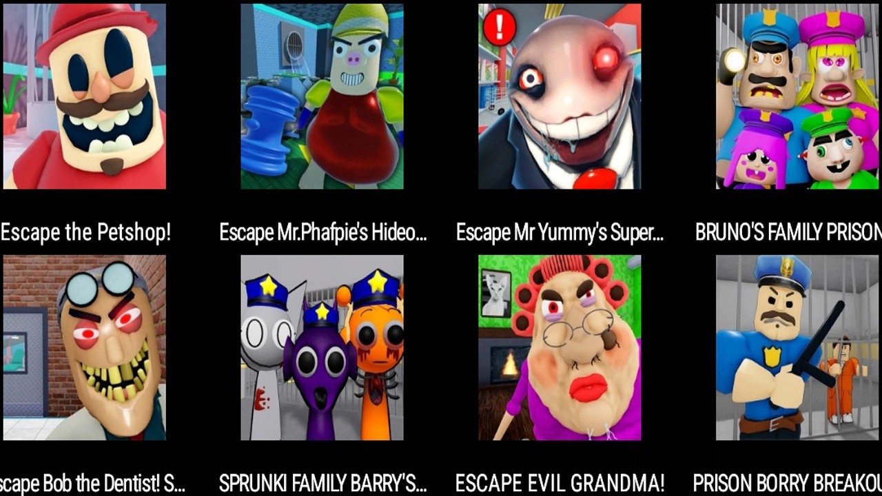 Escape the Petshop!,Escape Mr.Phafpie's Hideout,Escape Mr Yummy's Supermarket Obby!