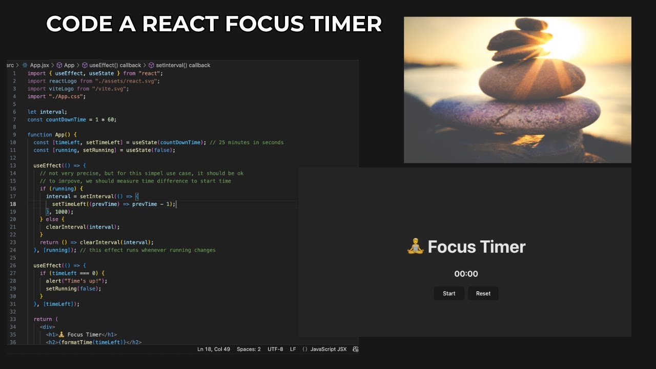 Build a Focus Timer App in React – Chill Coding with Music (No Voice ...