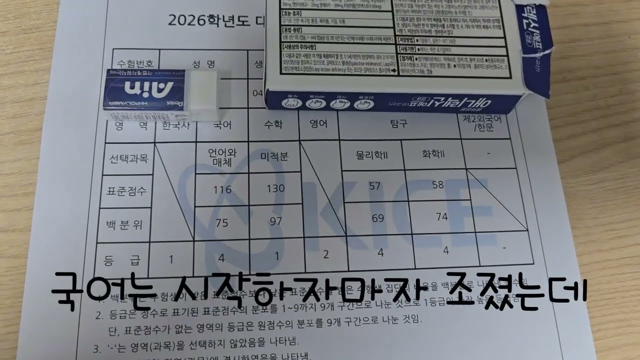 수능 망한 4수생의 성적표 공개 (N수하기 싫어지는 영상)