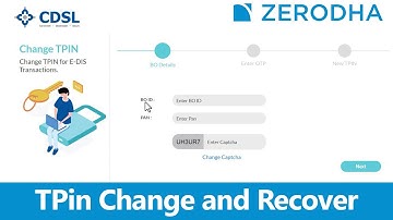 Zerodha TPin Change and Recover Full Process