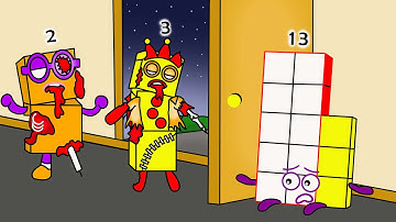 Numberblocks 13 Falls While Running from the Scary Zombie - Numberblocks Fanmade Coloring Story