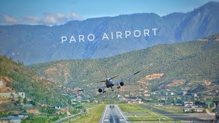 PARO AIRPORT | Extreme Landing \& Dangerous Approach in Himalayas