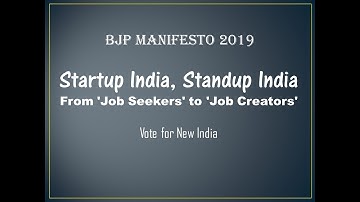 #BJPManifesto2019 - Startup India Standup India - Devsena Mishra