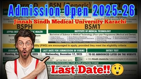 New Session 2025-26 Admission Open🙌🏻 | Jinnah Sindh Medical University Karachi | AQ Teaches 