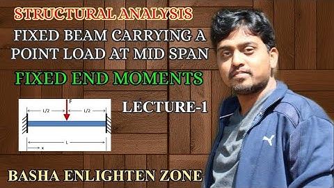 LECTURE - I : FIXED BEAM CARRYING A POINT LOAD AT MID SPAN II SA II by G M Basha II
