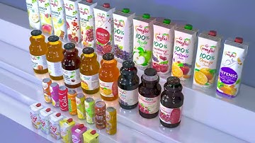 Fruit Drink Products Animation | C4D work & Physical Render + Premier Pro | Fruit Juice Animation