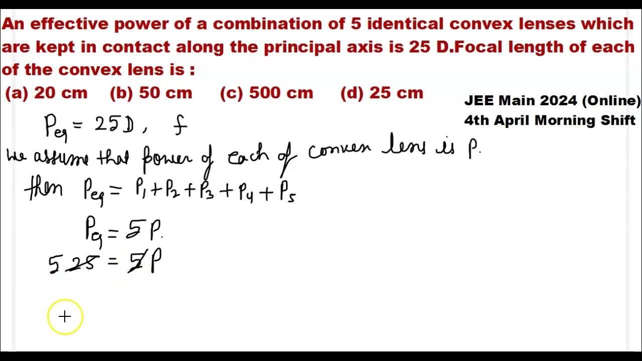 An effective power of a combination of 5 identical convex lenses which ...