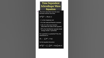 Time Dependent Schrodinger Equation (TDSE)