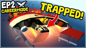 I Got TRAPPED In A BURNING SHIP That Was SINKING! - Stormworks Career mode - Part 2