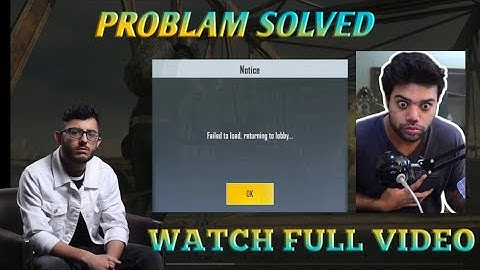 FAILED TO LOAD , RETURNING TO LOBBY SOLVED PUBG MOBILE LITE| How to fix lobby returning problem