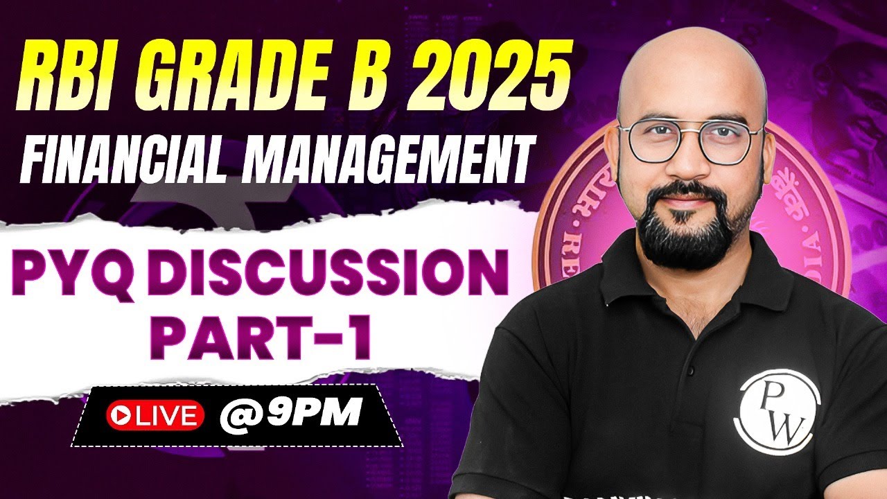 RBI Grade B Preparation 2025 | Financial Management | Previous Year Questions | by Bhaskar Sir