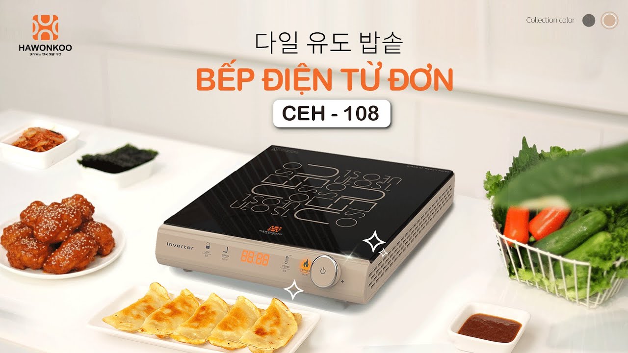 BẾP TỪ ĐƠN HAWONKOO SEOUL CEH-108 INVERTER Nấu nhanh-Tiết kiệm–An toàn || 싱글 인덕션 CEH-108