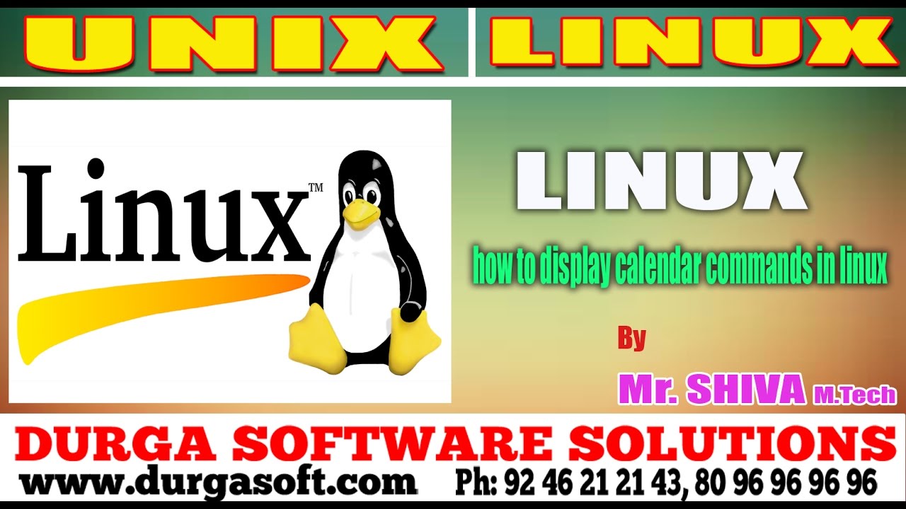 Unix Linux Tutorial How To Display Calendar Commands By Shiva YouTube Unix Linux Tutorial How To Display Calendar Commands By Shiva YouTube
