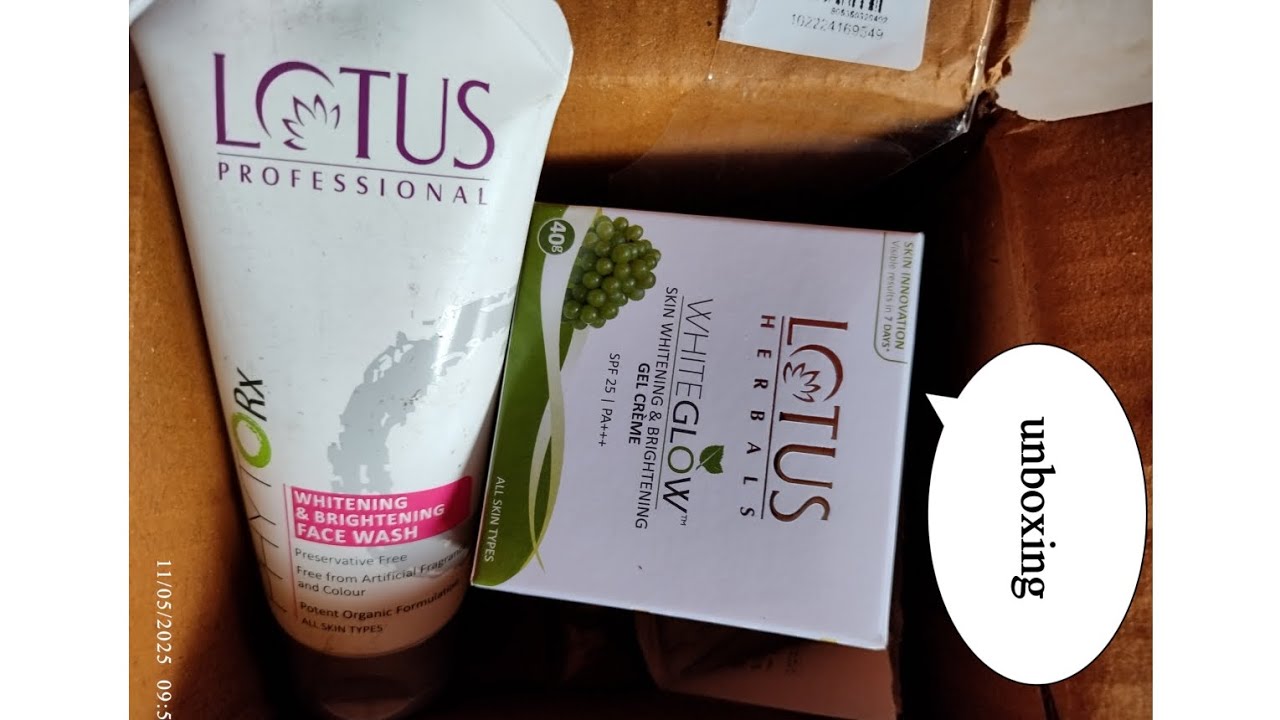 Lotus Whiteglow gel cream &lotus professional phytorx whitening brightening face wash unboxing ❤